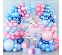 Pink Blue Balloon Arch Garland Kit, 152Pcs 18/10/5 Inch Gender Reveal Kit, Metallic Pearl Mixed Party Balloons for Boys Girls Baby Shower Birthday Decoration