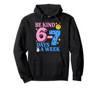 Pink Blue Be Kind 6 7 Days A Week - Happy Face Anti-Bullying Pullover Hoodie