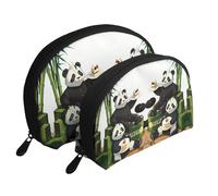 Pink Blue Citrus Slices Moon Cosmetic Bag, Travel Makeup Pouch, Portable Waterproof Cosmetic Pouch for Girls Women., Pandas Of Father And Son, One Size