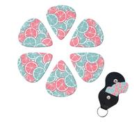 Pink Blue Citrus Slices Print Guitar Picks 6 Pack Guitar Plectrums with Pick Holders Bass Picks For Acoustic Guitar Bass Electric Ukulele Includes 0.46mm, 0.71mm, 0.96mm