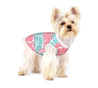Pink Blue Citrus Slices Small Pet Cotton Vest M Full Print Dog Cat Soft Breathable Elastic Apparel Daily Party Outfit
