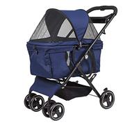 Pink Blue Dog Stroller pet Stroller Foldable for Small Medium Dogs and Cats pet Supplies Travel Outdoor Beach Dog Bike Trailer with Storage Basket Maximum (Pink) (Blue)