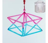 Pink+Blue Dual Color Optically Chakra Quartz Crystal Singing Merkaba with Heavy Duty Carrying Case & Two Type Strickers, Crystal Singing Bowl for Sound Healing, Gift for Family Friends (Color : With