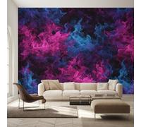 Pink Blue Fire Wallpaper, 3D Abstract Flame Wall Mural for Living Room, Bedroom, Non-Woven Wall Papaer Decoration, Photo Wallpaper & Home Decor, 390x260 cm (WxH) K-MZ&18