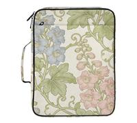 Pink Blue Floral William Morris Pattern File Pocket Folder 7 Pockets A4 Letter Size with Zipper Closure for Home Office Travel Organizer File Folder para guardar