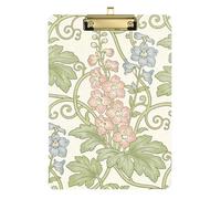 Pink Blue Floral William Morris Pattern Form clipboard Acrylic Cute for Nurses Home Contractor Size 9 x 12 Gold