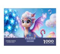 Pink Blue Gradient Juvenile Dragon Jigsaw Puzzles for Adults Interesting Puzzle Game 1000 Pieces Brain Challenge for Adults Gifts 52x38cm/1000pcs