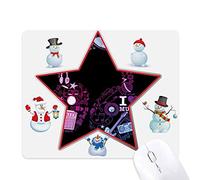 Pink Blue Headset Music Pattern Christmas Snowman Family Star Mouse Pad
