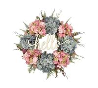 (Pink blue hydrangea wreath) Simulated Garland Door Decoration European And American Hydrangea Vine Ring Window Decoration