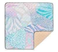 Pink Blue Marble Leopard Print Cute Foldable Baby Floor Play mat for Floor Water Resistant foldablravel Play Mat for Babies Infants Toddlers, 50'' x 50''alfombras para jugar