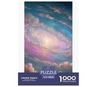 Pink Blue Nebula Puzzles 1000 Piece Challenge Toy Adults And over 12 Years Old Creative Puzzles Family Fun Jigsaws Puzzles Brain Training Home Decoration Gift 38x26cm/1000pcs