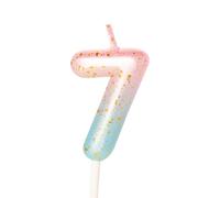 Pink Blue Number 7 Candles for Birthday Cake, Mermaid Theme 7th Birthday Candles 7 Birthday Candles 7th Candles for Cake, 7th Birthday Cake Candles Cake Toppers for 7 Year Old Girls Pink