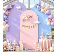 Pink Blue Purple Arch Backdrop Cover Set of 3-6.6ft, 7.2ft, 8ft Arch Covers Stretchy Backdrop Spandex Arch Stand Covers for Birthday Party Baby Shower Wedding Banquet Photo Background Decorations