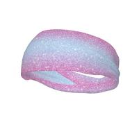 Pink Blue Purple Gradient Glitter Sport Sweatbands Headbands,Sweat Band for Tennis Running Basketball Working Outdoor