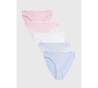 Pink & Blue Spot Stripe Print High Leg Knickers 5 Pack 8