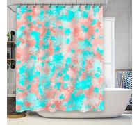 Pink Blue Tie Dye Print Shower Curtain 180X180Cm - Boho Abstract Splash Modern Pattern Bathtub Curtain with Hooks - Waterproof Polyester Home Decorative Bathroom Curtain