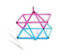 Pink Blue Two-Tone Splicing Clear Water Hexagram Star Quartz Pyramid 5-10 Inch Merkaba Sound Therapy Meditation Yoga Meditation Stress Relief Corner Frame Percussi,7 Inch