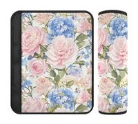 Pink Blue Vintage Rose 2 pcs Padded Seatbelt Strap Cover Protects Your Neck and Shoulders for Auto funda para cinturón de carro