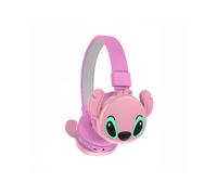 (Pink) Bluetooth Stitch Lilo Headset Cartoon Cute Childrens Stereo Headset Foldable