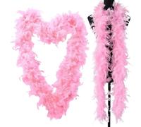 Pink Boa | Turkey Decoration Garland in Pink - Soft Party Costume Accessories Girls Dress Up Costume for Cosplay, Halloween Party, Wedding, Dancing