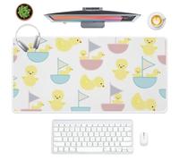 Pink Boats Desk Pad Computer Mouse Mat with Non-Slip Rubber Base Smooth Face Desk Mouse Pad 90X40 CM Gaming Mousemat Decor Accessories Gift Deskpad for School Home Office Gaming