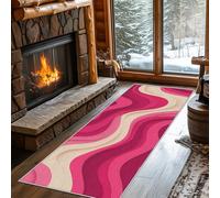 Pink Bobble Runner Rug for Hallway Long Textured 3D Wave Rug Runners for Hallways 90x300 cm, Long Door Mats Indoor Runners Non Slip Washable Carpet for Hall Living Room Kitchen Bedroom, Thin