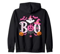 Pink Boo Breast Cancer Awareness Spooky Halloween Zip Hoodie