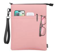 Pink Book Sleeves with Zipper, Travel Book Protector for Paperbacks & Hardcovers - Carry Case with Handle Strap for Readers (1 Pc)