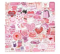 Pink Bookish Stickers, 126pcs Book Stickers for Kindle, Scrapbook, Laptop, Skateboard