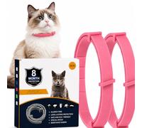 Pink Botanical Cat Collar 2 Pack, Adjustable 38 cm Essential Oil Scent Collars for Cats, Lightweight Water-Resistant Breakaway for Kittens Adult