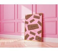 Pink Bourbon Biscuit Print Cute Home Decor Unframed Wall Art English Biscuit Kitchen Print Dining Room Pink Wall Art Poster A5 A4 A3 A2 A1-2227 (A1-59.4 x 84.1cm)