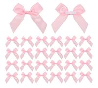 Pink Bow, 50 Pcs Pink Satin Ribbon Bows 2" Self Adhesive Premade Cute Mini Bows for Gift Wrapping DIY Crafts Sewing Party Baking Wedding Scrapbooking Birthday Christmas Baby Shower Decoration