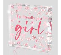 Pink Bow Acrylic Gift, Suitable For Besties, Daughters And Sisters, Fashionable Gifts For Girls, Cute College Style Small Items, Suitable For Female College Style Birthday Decoration 4 * 4 Inches