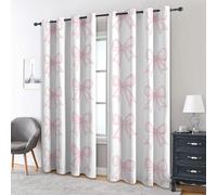 Pink Bow Blackout Curtains, 54 Drop, Girls Kawaii Printed Curtains for Living Room, Bedroom, Eyelet Drapes for Window Home Decor, 66x54 Inch 2 Panels l5ax1-67