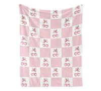 Pink Bow Blanket with Cherry, Soft Flannel Blanket Cute Bow Stuff Room Decor for Sofa Couch Bed, 30"x40"