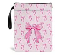 Pink Bow Book Sleeve Cover, Cute Book Protector with Zipper, Novelty Book Covers for Paperbacks, Coquette Bow Book Protector Sleeves for Students, Literature Lovers, Stationery Gifts