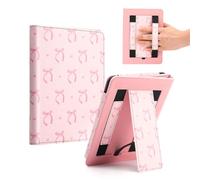 Pink Bow Case for 7"/6.8" Kindle Paperwhite 2024 12th/11th Generation,Hand Strap Stand Cover Sleeve for Amazon Kindle Colorsoft Signature/Kids Edtion,2025 Cute Coquette Ereader Ebook Gifts Accessories