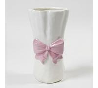 Pink Bow Ceramic Vase - Large Decorative Flower Vase with Unique Shiny Glaze, Modern Cute Home Décor Gift (Pink Bow)
