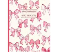 Pink Bow Composition Notebook: Preppy Coquette Aesthetic Style Bows Notebook for School and College Projects Writing and Journaling | For Girls and ... 108 College Ruled Pages with Margins