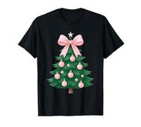Pink Bow Coquette Christmas Tree Ribbon Cute Pastel Holiday T-Shirt