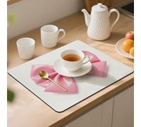 Pink Bow Desk Mat Washable Table Protector Waterproof Table Cover Protector Desk Placemats Heat Resistant Non-Slip Desks Cover for Desktop, Coffee Dining Tables 50x40cm