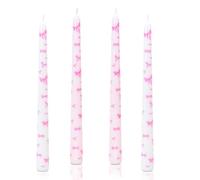 Pink Bow Dinner Candles, 25cm Bow Prints Party Suppies Taper Candle, Long Burning Time Non Scented for Girl Birthday Woman Show Valentine‘s Day Wedding Party Decor (Pink+White Set)