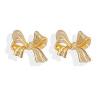 Pink Bow Earrings for Women Cute Pearl Bow Earrings Pearl Drop Earrings Dainty Gold Bow Earrings Classic Ribbon Bow Stud Earrings Christmas Gift Stocking Stuffers, L, Metal, No Gemstone
