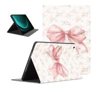Pink Bow Flowers Tablet Case for Samsung Galaxy Tab S9 FE 10.9" SM-X510/SM-X516B, Girly Cute Floral Ribbon Bowknot Pattern Cases for Girls Women, PU Leather Adjustable Stand Protective Cover Funda
