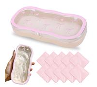 Pink Bow Glasses Case, Cute Hard Shell Spectacle Case with Matching Glasses Cloth, 17.5×8cm Reusable Pink Plastic Eyeglass Holder for Women, Girls, Kids, Stylish and Protective