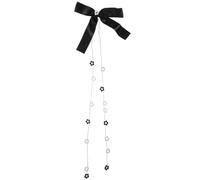 Pink Bow Hair Clip with Tassel, Pearl Iron Polyester Hairpin | Smooth Surface, Keeps Hairstyle in Place, Suitable for Ladies, Lovely All-match Fashion
