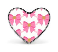 Pink Bow Heart Pin, 1 Inch Metal Love Lapel Pins - Lightweight, Smooth Edges, Versatile Badge Brooch for Jackets, Shirts, Bags, Gifts for Friends, Family