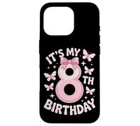 Pink Bow It's My 8th Princess Birthday Girl Case for iPhone 16 Pro