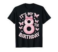 Pink Bow It's My 8th Princess Birthday Girl T-Shirt