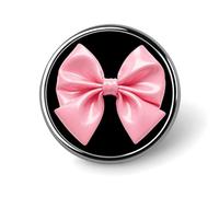 Pink Bow Lapel Pin Brooches Round Fashion Brooch Pin Cute Button Badges Alloy Button Pins Enamel Pins Metal Pinback for Hat Shirt Clothing Bags